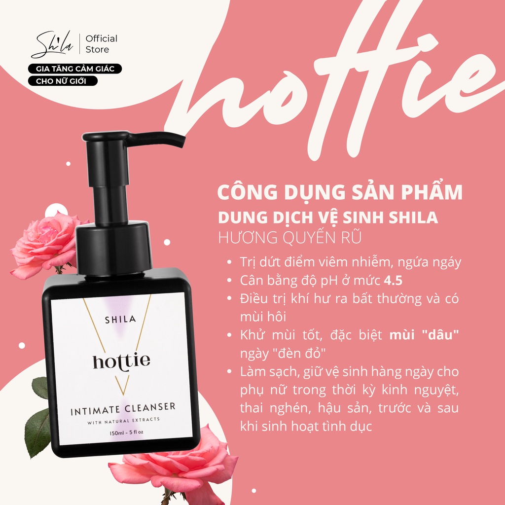 [Mã AFF3PRE20K giảm 20K đơn 99K] Dung dịch vệ sinh phụ nữ Shila hương quyến rũ 150ml (Shila Intimate Cleanser Hottie)