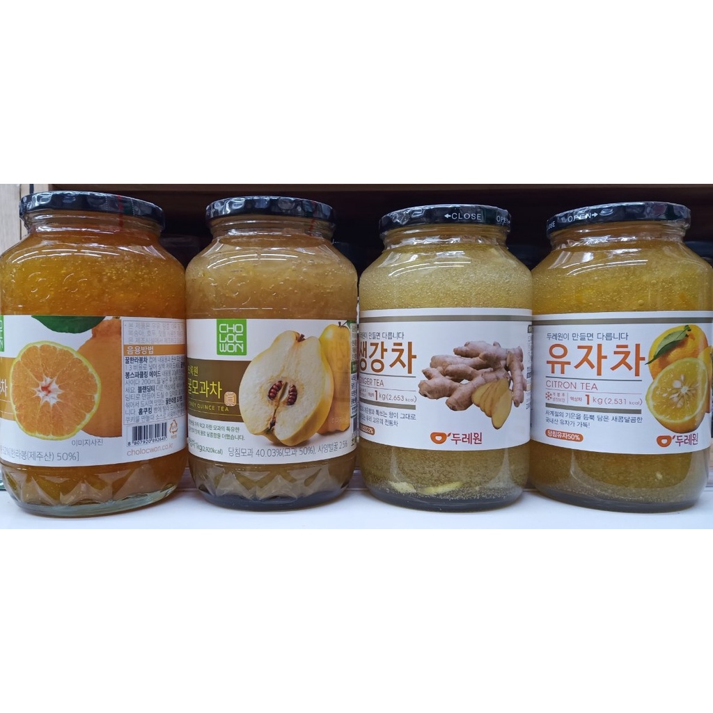 Trà mật ong ngâm Chanh, Gừng, Mộc Qua - hộp 1kg - Cholocwon - nhập khẩu Hàn Quốc
