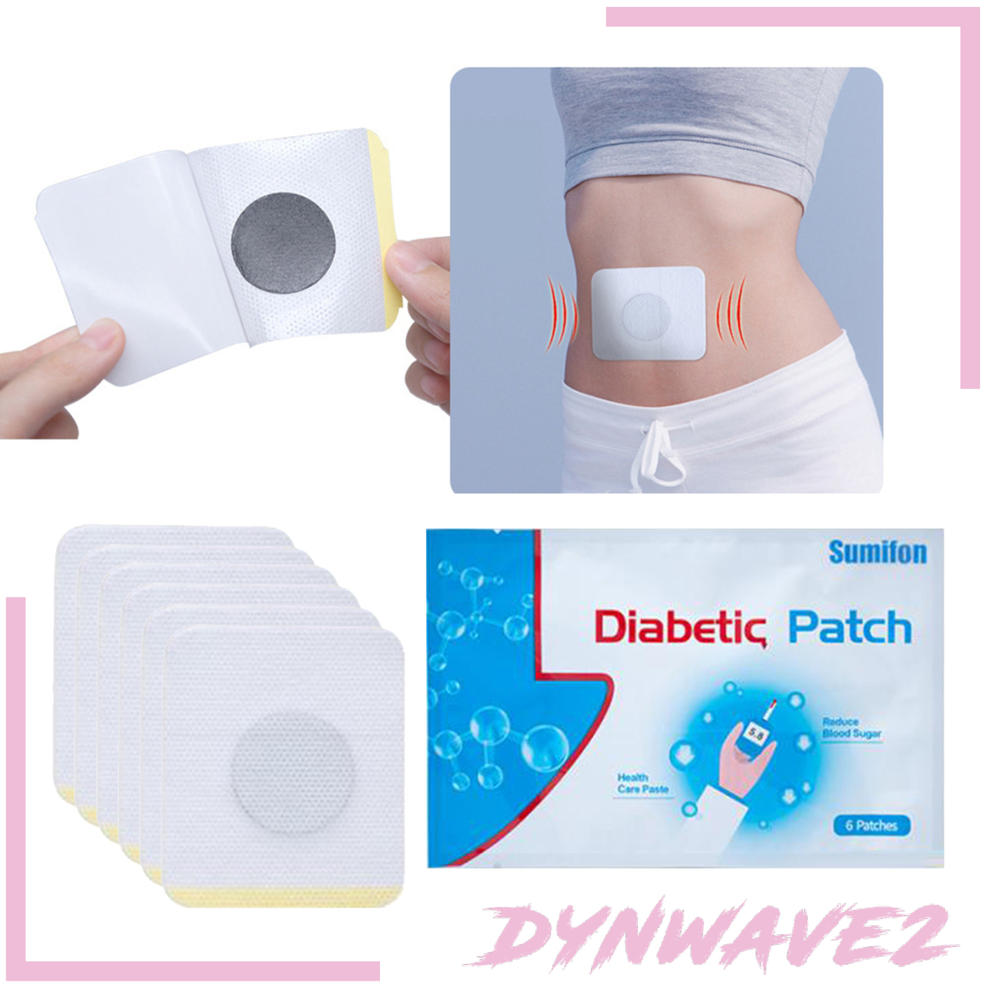 [DYNWAVE2]High Blood Sugar 6 Pcs/1Bag Diabetes Plasters Diabetes Patch Diabetes Pads