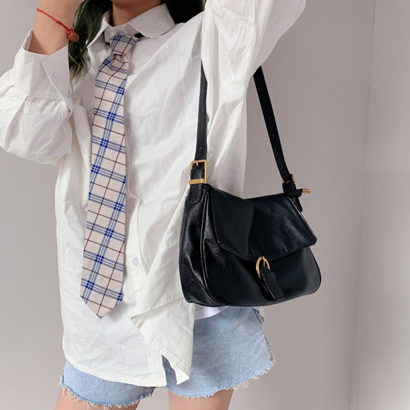 Túi xách đeo vai bằng da màu trơn thời trang