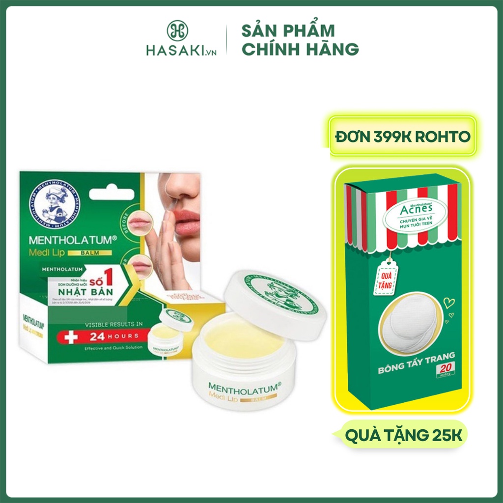 Sáp Dưỡng Môi Rohto Chuyên Biệt Cho Môi Khô, Nứt Nẻ Mentholatum Medi Lip Balm 7g