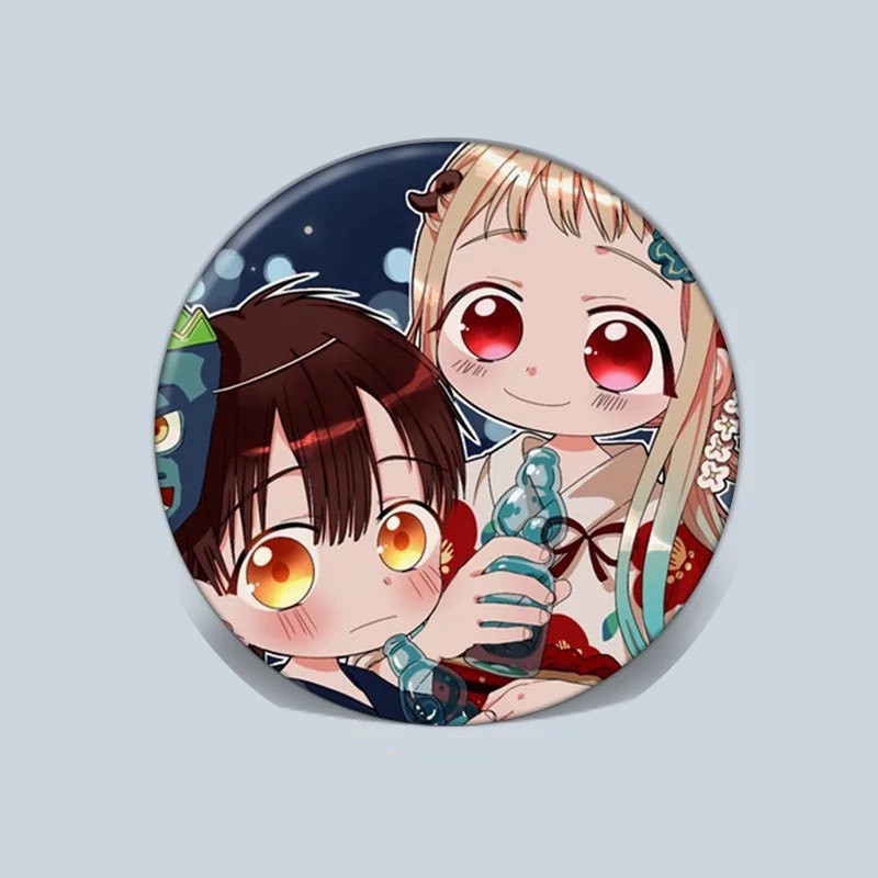 (COUPLE) Huy hiệu cài áo in hình JIBAKU SHOUNEN HANAKO KUN phụ kiện cài áo anime chibi dễ thương xinh xắn
