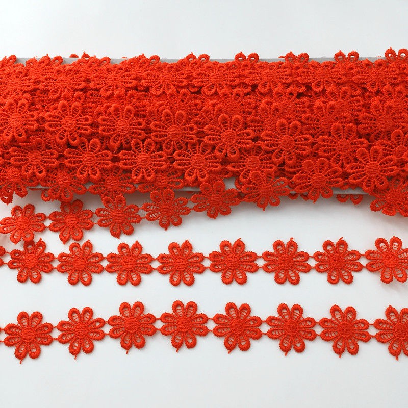 Set 2 Dây Thêu Hoa Bằng Ren Dùng Trang Trí Quần Áo / Đồ Thủ Công Tiện Dụng