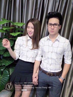 Áo sơ mi cặp sọc thời trang 300k