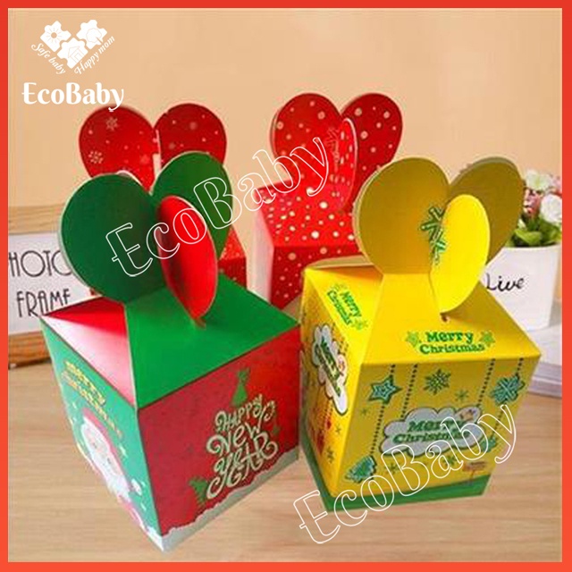 Combo 6 Hộp Giấy Đựng Quà Giáng Sinh Noel Dễ Thương - EcoBaby