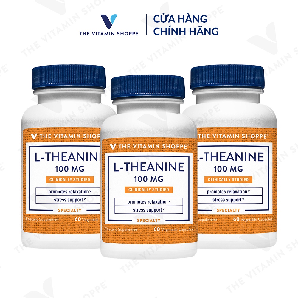 Viên uống giảm căng thẳng mệt mỏi The Vitamin Shoppe L-Theanine 100 MG