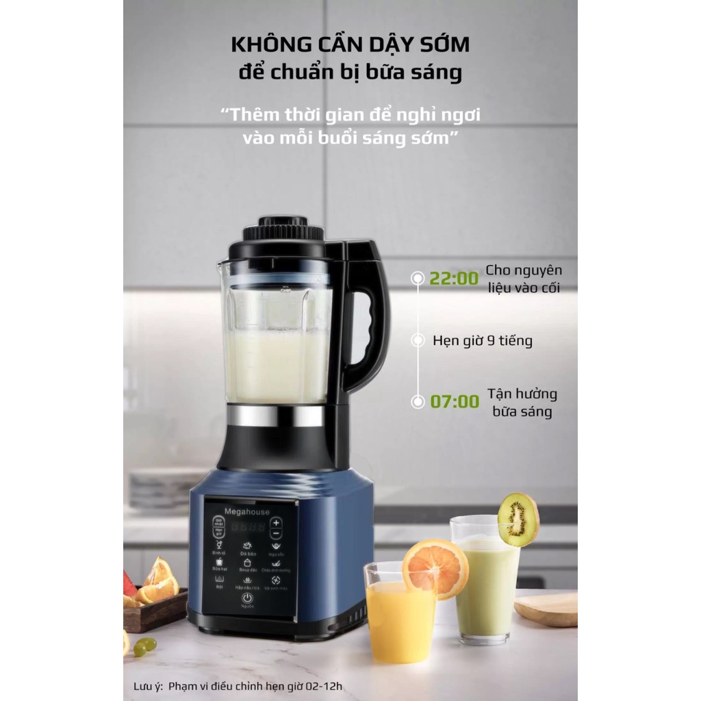 Máy Làm Sữa Hạt Megahouse, Máy Xay Nấu Sữa Hạt Đa Năng, Bảo hành 12 tháng - Hàng chính hãng - 100% tiếng Việt -TiPi Home