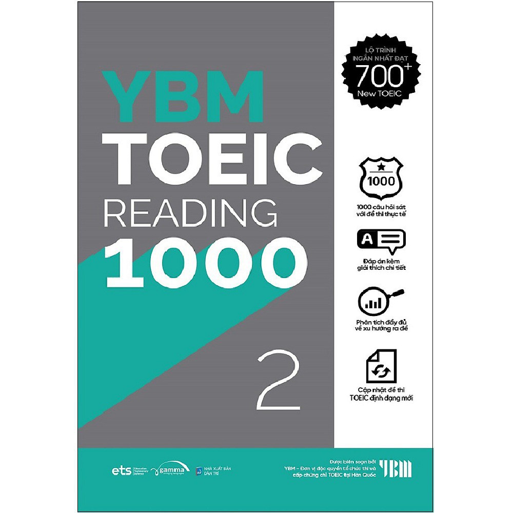 Sách Alphabooks - Combo YBM Toeic Reading 1000 Vol 1 + Vol 2 (2 Cuốn)