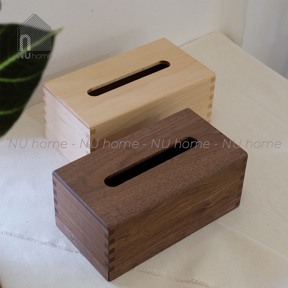 Hộp đựng giấy gỗ - Bako | nuhome.vn | hộp đựng khăn giấy bằng gỗ walnut được thiết kế đơn giản, cao cấp và tiện dụng