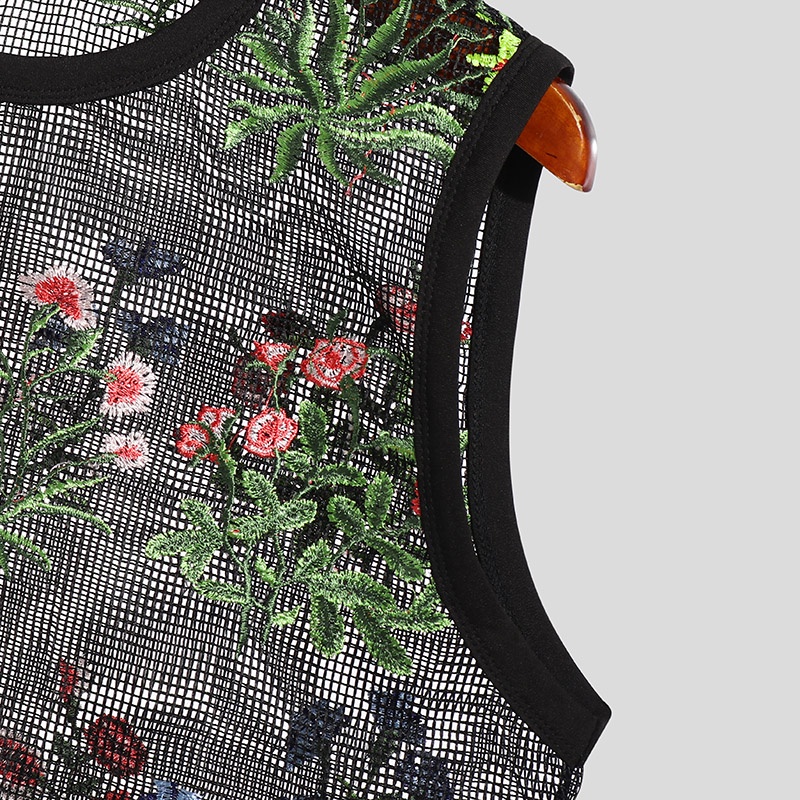 Áo Tank Top Thêu Hoa Thời Trang Đi Biển Cho Nam