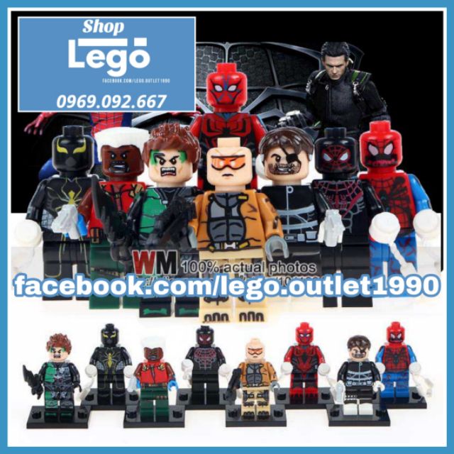 Xếp hình Agent X, Green Goblin, Spider-Armor, Miles Morales siêu anh hùng Lego Minifigures POGO PG8096