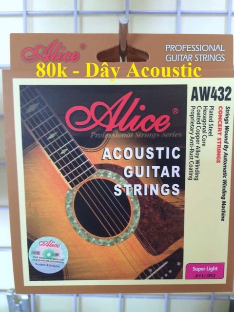 Dây 466 Chính Hãng Chốt Alice Khắc chìm - GUITAR ACOUSTIC AW435C / AW432 / AW436 / AW466 / AWR47 Chính Hãng ALICE Giá T