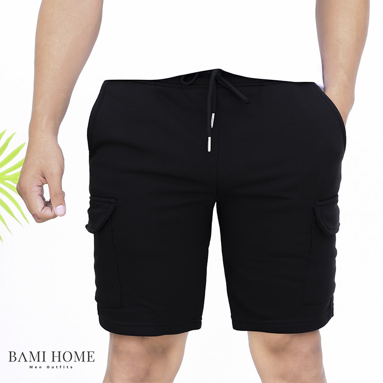 Quần short nỉ túi hộp BAMI HOME chất nỉ dày dặn, túi hộp phong cách cá tính QSN- 011 | BigBuy360 - bigbuy360.vn