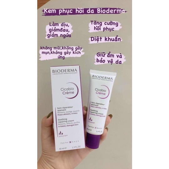 Kem phục hồi da Bioderma Cicabio Crème