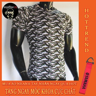 Áo thun lính tặng móc khóa( màu xám đen)