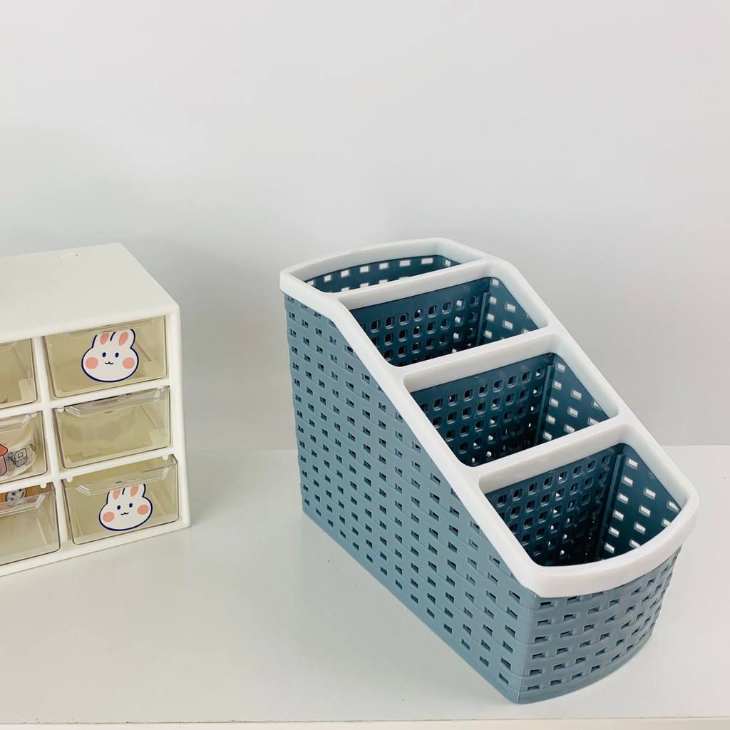 Kệ đựng bút 4 ngăn,hộp bút để đồ tiện ích đồ trang điểm cọ mĩ phẩm K5