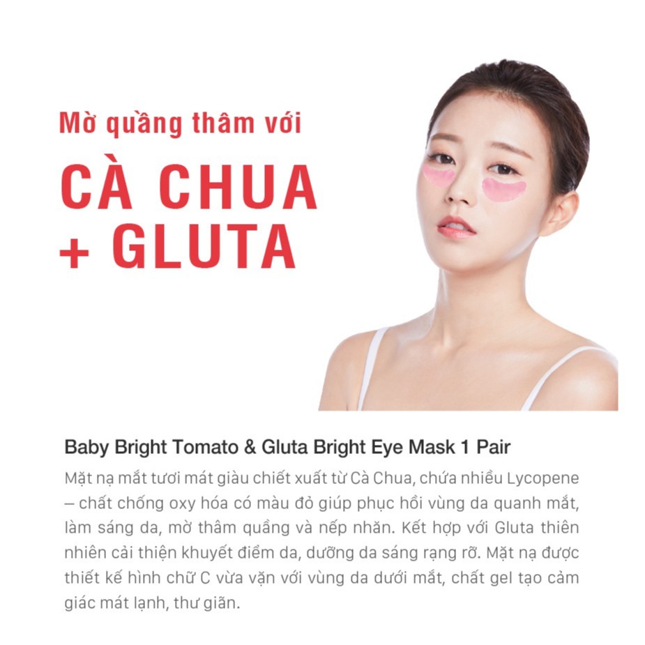 Mặt nạ dưỡng sáng da mắt Cà chua và Gluta Baby Bright Tomato & Gluta Eye Mask 2.5g x 2 miếng (1 Cặp)