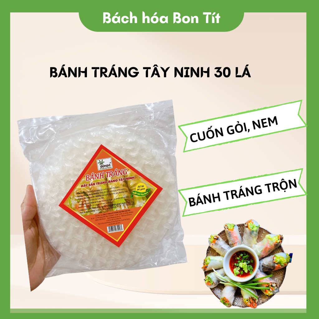Bánh Tráng Cuốn Gỏi Tây Ninh, Làm Bánh Tráng Trộn, Cuốn Rau Củ Eatclean Túi 30 Lá