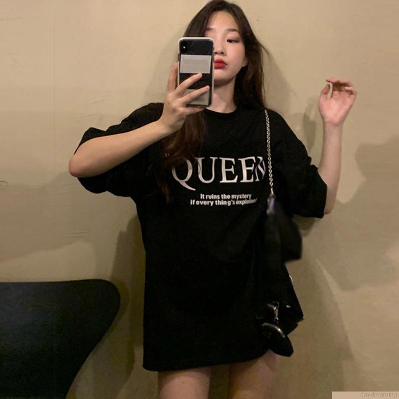 Áo thun nữ ngắn tay in chữ