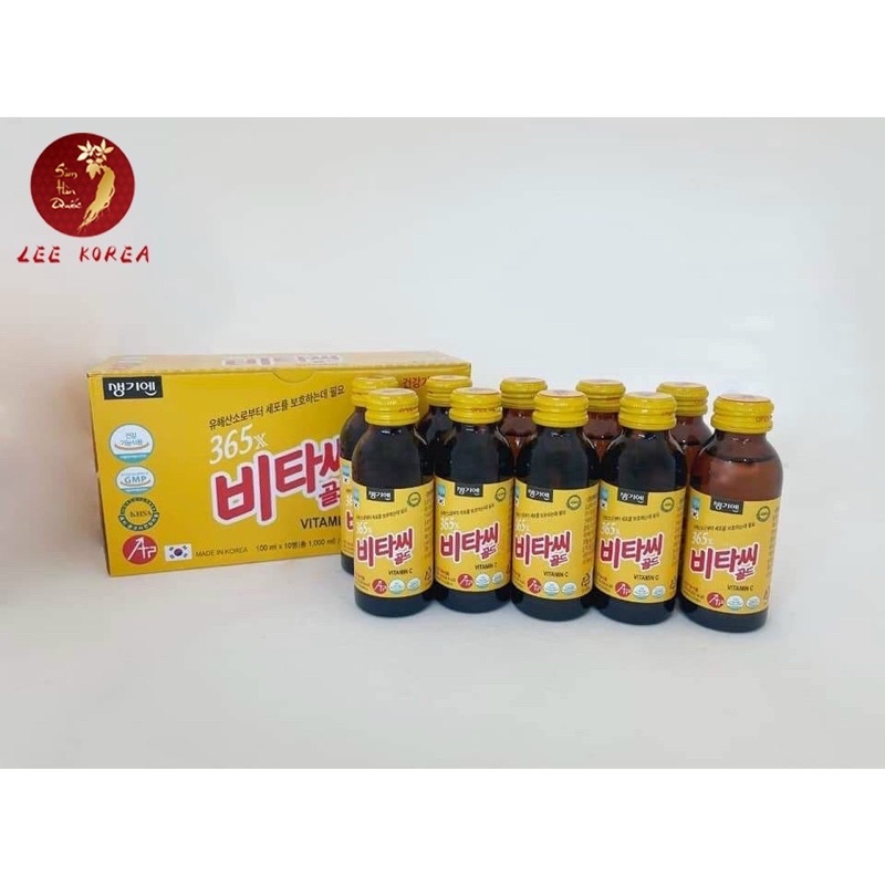 Nước Uống Bổ Sung Vitamin C 365X Hàn Quốc Hỗ Trợ Tăng Lực, Tăng Sức Đề Kháng, Giải Khát Ngày Hè ( 100 ml x 10 chai )