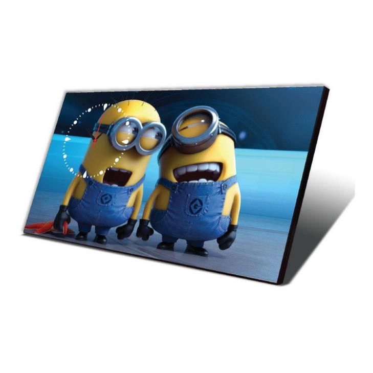 Tranh đồng hồ bàn hoạt hình Minion, đồng hồ để bàn cho bé, tranh trang trí phòng bé