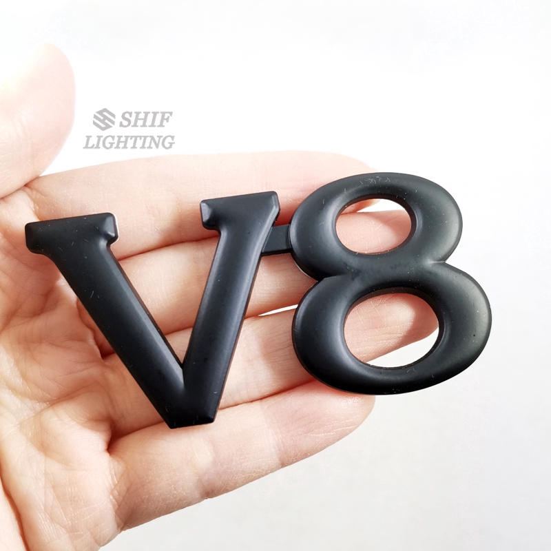 Logo Kim Loại Chữ V6 V8 Dán Trang Trí Xe Hơi