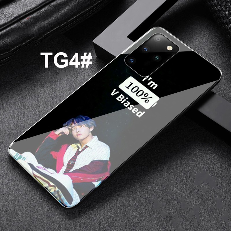 Ốp Lưng Kính Cường Lực Ablu34 Bts V Cho Samsung Galaxy S10 S9 S8 Plus S7 Edge Note 9 8