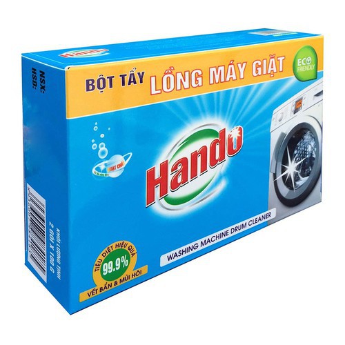 Hộp 2 gói bột tẩy lồng máy giặt siêu sạchHando (200g/hộp)