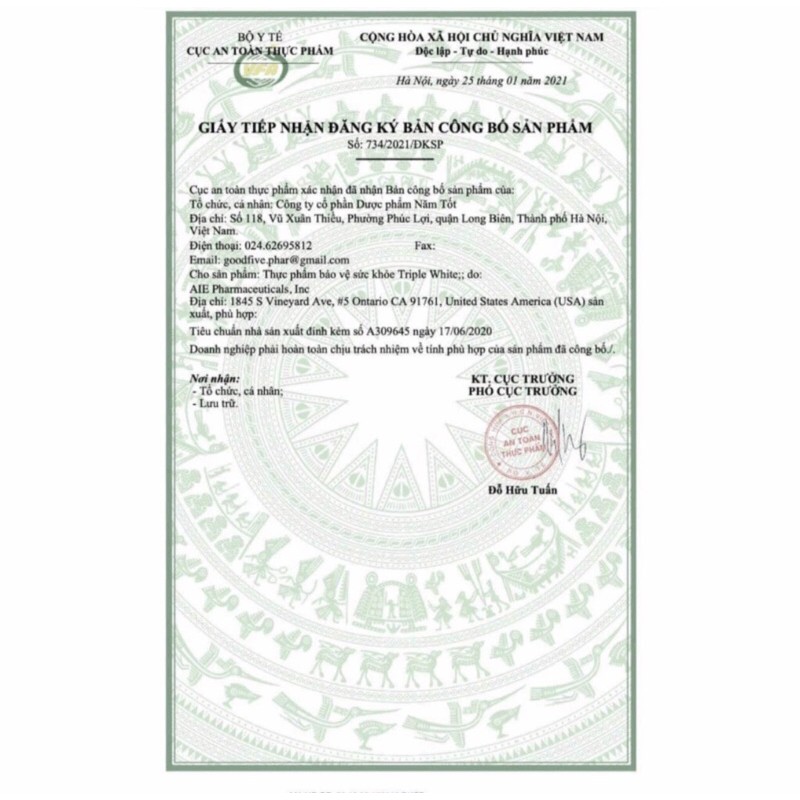 [HÀNG NHẬP KHẨU] Viên Uống Trắng Da Chống Nắng Giảm Thâm Sạm Nám Chống Lão Hoá TRIPLE WHITE Hộp 50 Viên | BigBuy360 - bigbuy360.vn