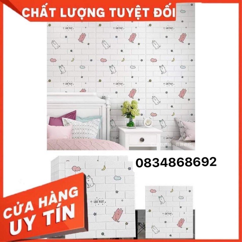 Xốp dán tường 3D hoạt hình 70x77cm