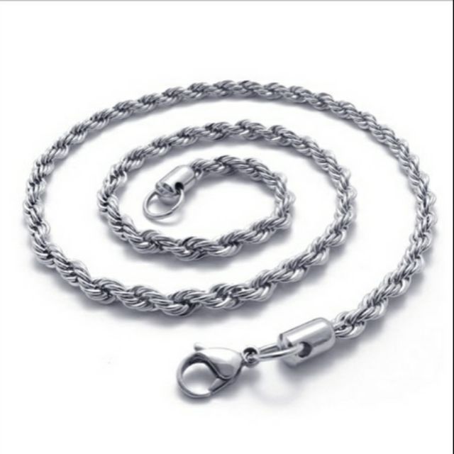 Dây chuyền nam inox kiểu buộc