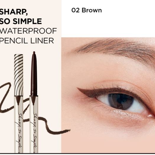 Chì Sáp Kẻ Mắt Nét Mảnh CLIO Sharp, So Simple Waterproof Pencil Liner (Đen/Nâu)