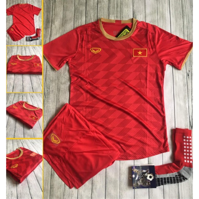 [RẺ VÔ ĐỊCH] [THUN THÁI]QUẦN ÁO BÓNG ĐÁ THỂ THAO VIỆT NAM MÀU ĐỎ MỚI 2019