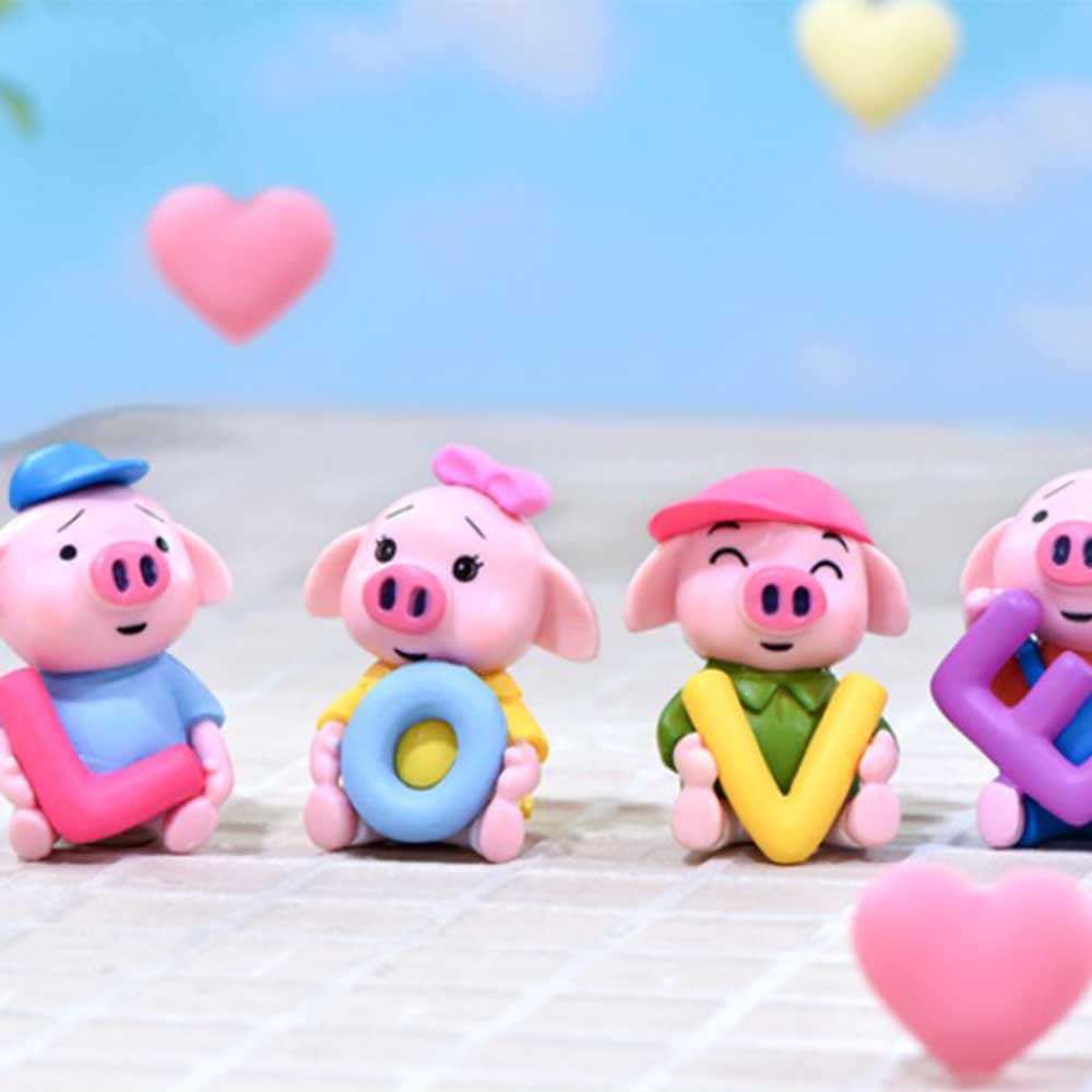 Epoch Set 4 Mô Hình Chú Heo Mini Dễ Thương Dùng Trang Trí Tiểu Cảnh