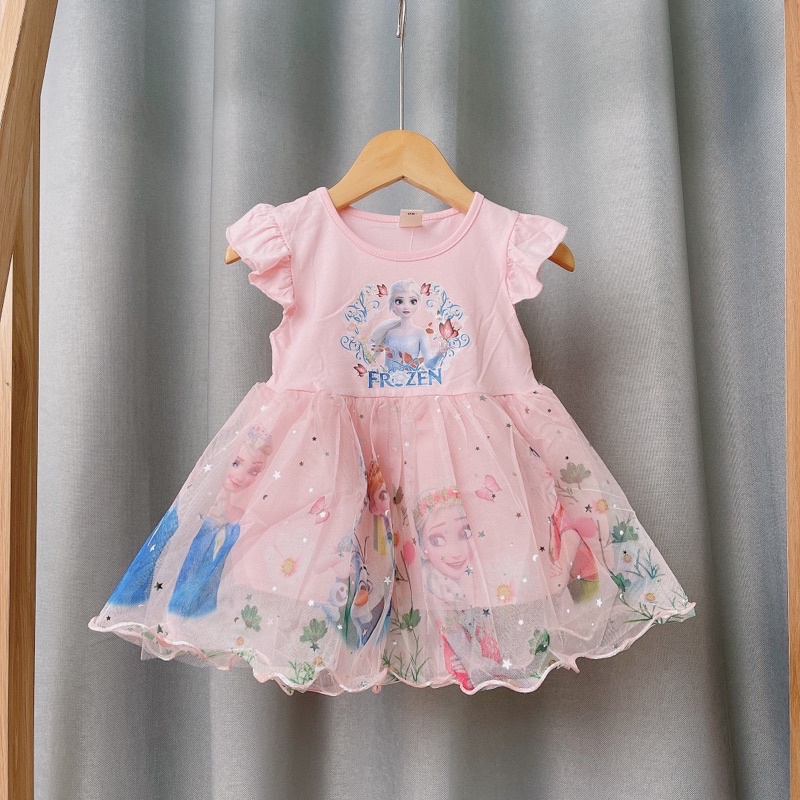 Váy trẻ em đầm công chúa Elsa, Anna, Frozen cầu vồng cho bé gái áo cotton cộc tay đẹp mùa hè SEKA STORE - 2105.30