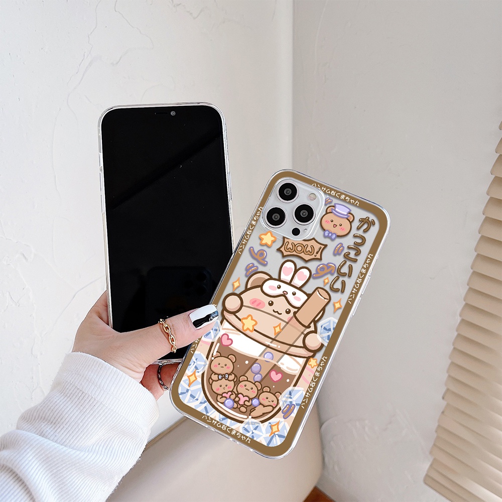 Ốp Điện Thoại Hình Gấu Và Thỏ Cho iphone 11 pro max 12 pro max 13 pro max mini iphone 6 7 iphone 8 iphone 6 7plus iphone se 2020 iphone x xs xr 5 4
