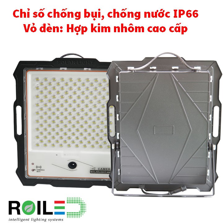 Đèn pha 400W năng lượng mặt trời kết hợp Camera an ninh