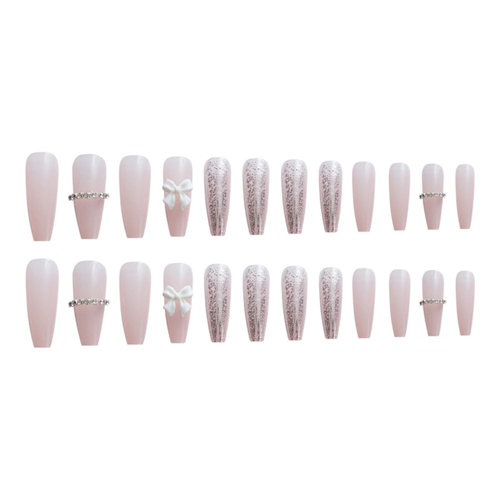 [Hàng mới về] Hộp 24 móng tay giả có thể tháo rời kèm keo dán dành cho nữ