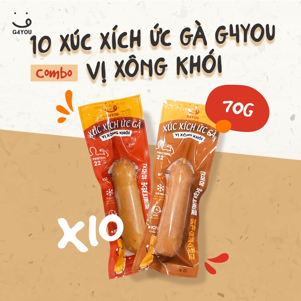 Xúc Xích Ức Gà G4You Vị Xông Khói Healthy 100G