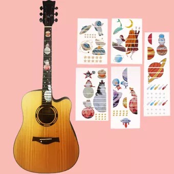 Jettingbuy Không Gian Đi Bộ Khảm Đàn Ghi Ta Bass Sticker Fretboard Đánh Dấu Trang Trí Tự Làm N1_BBYA2_168