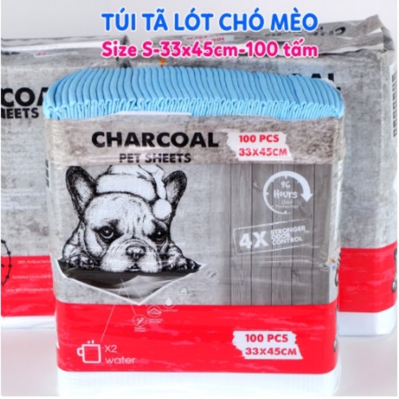 Bịch tã lót chuồng cho chó, mèo, thú cưng than hoạt tính ruột đen