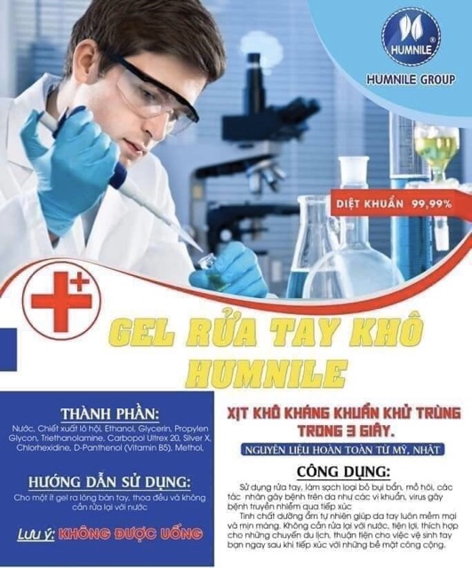 Gel rửa tay khô kháng khuẩn Humnile