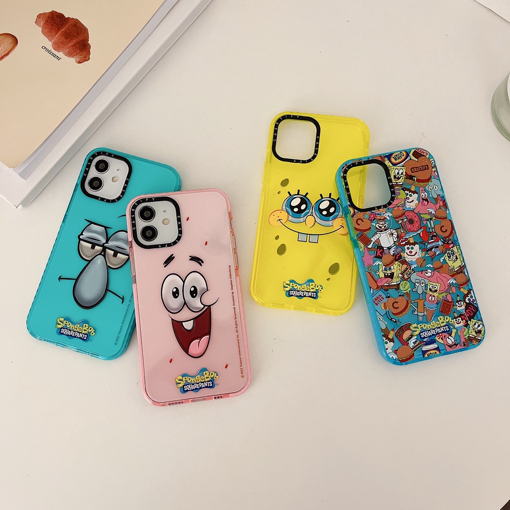 Casetify Ốp Điện Thoại Dẻo Trong Suốt Họa Tiết Hoạt Hình SpongeBob Cho iPhone 15 14 13 12 11 Pro Max 7 8 Plus SE X XR