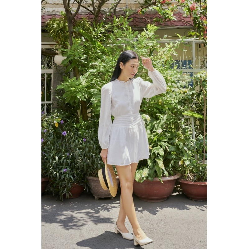 Đầm tay dài cài nút bo eo LADONNA DRESS