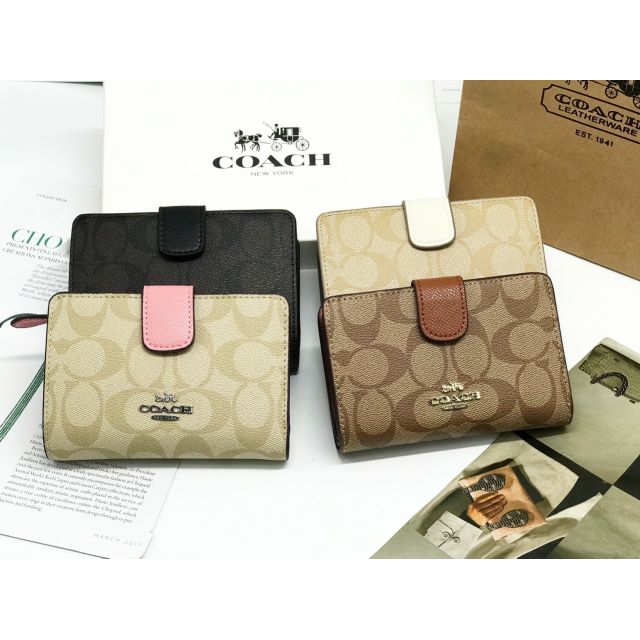 😍VÍ COACH NẮP GÀI MINI CHUẨN HÃNG😍