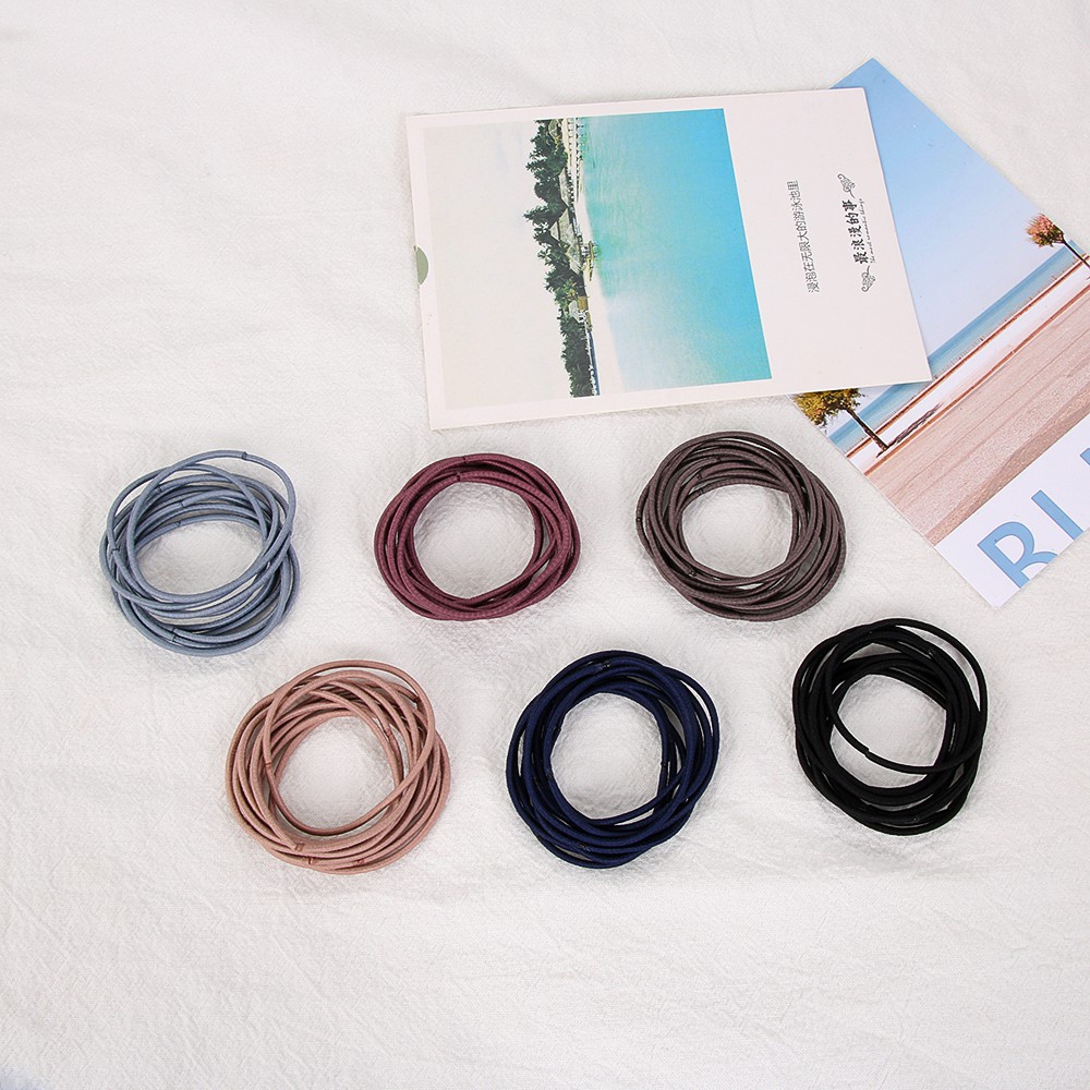 Bộ 100 dây buộc tóc đàn hồi đáng yêu đơn giản thời trang dành cho nữ