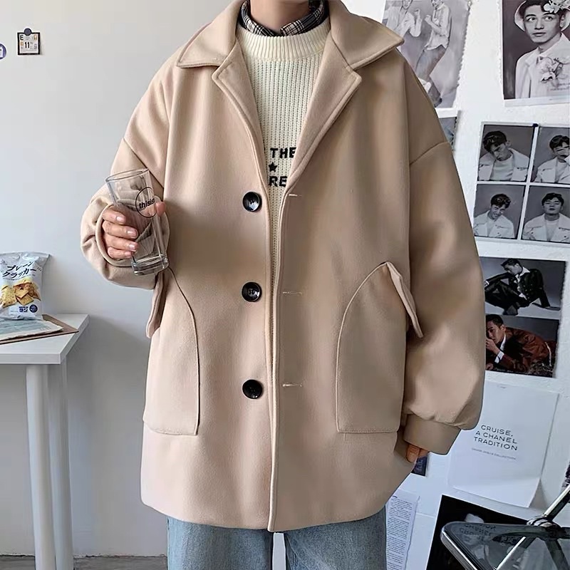 Áo khoác dạ Nam dáng ngắn Hàn Quốc