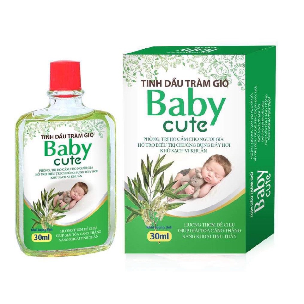 Tinh dầu tràm gió Baby Cute cảm lạnh, tránh gió, chống muỗi đốt, xua muỗi và côn trùng.