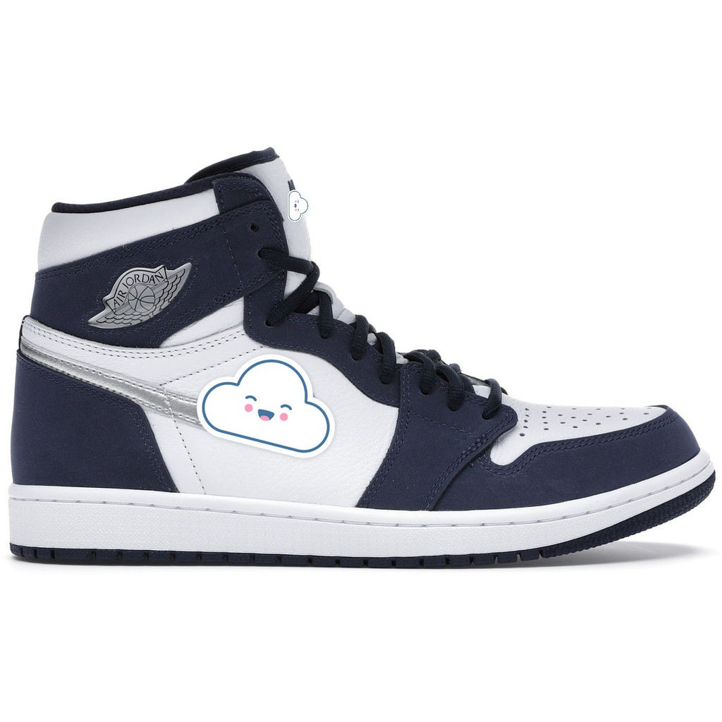 Giày sneaker nam nữ thể thao JD1 Hight Xanh Navy. Tặng tất khử mùi
