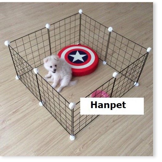 Hanpet- Chuồng ghép quây lưới  70x70x35cm / Chuồng chó mèo lắp ghép từ 8 tấm lưới + 16 chốt / mảnh ghép Quây chó /miếng